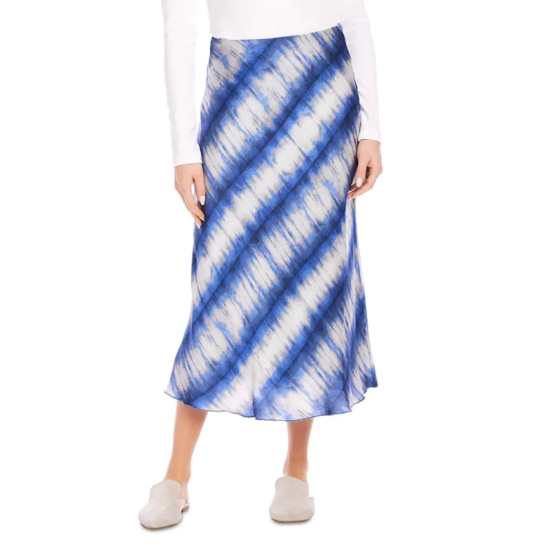 Karen Kane Printed Satin Midi Skirt