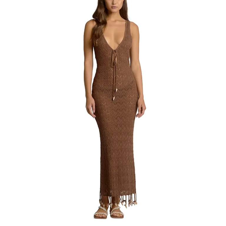 Elan Reversible Shell Trim Swim Cover Up Dress