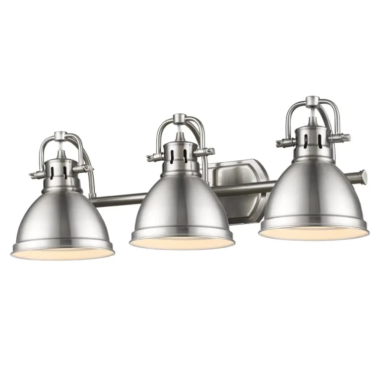 Golden Duncan 3-Light Bathroom Vanity Light in Pewter