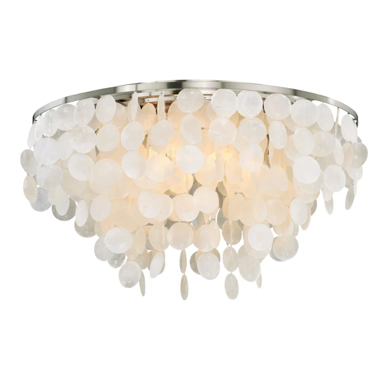 Satin Nickel Five Light Flush Mount from the Elsa Collection