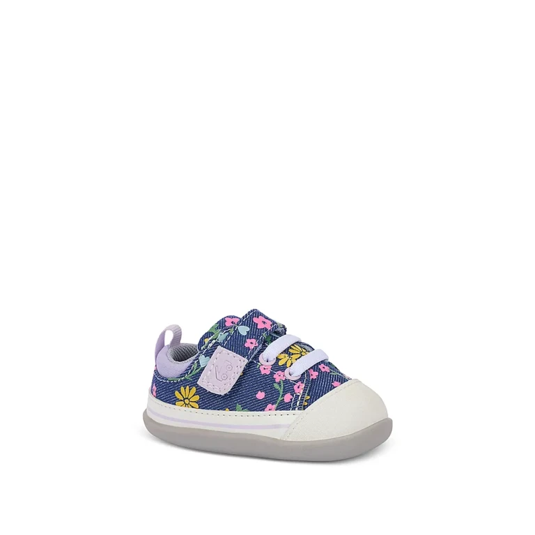 See Kai Run Girls' Stevie Mini Floral Denim Sneakers - Toddler, Little Kid