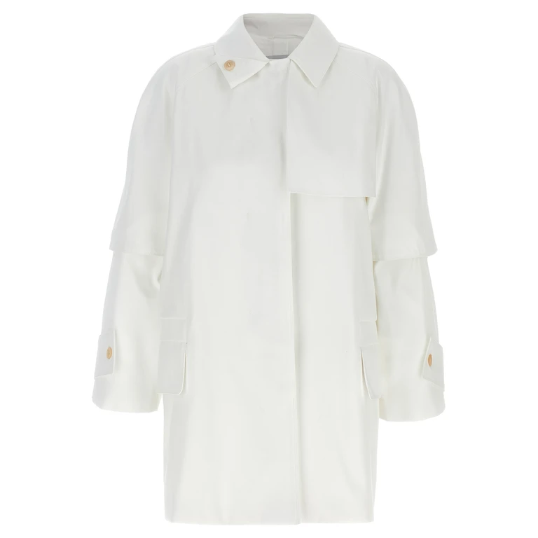 Max Mara baba White Cotton Raincoat