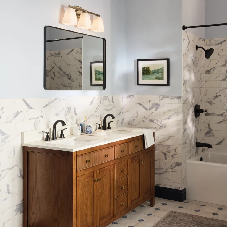 Champagne Bronze Bathroom Vanity Light from the Marant Collection