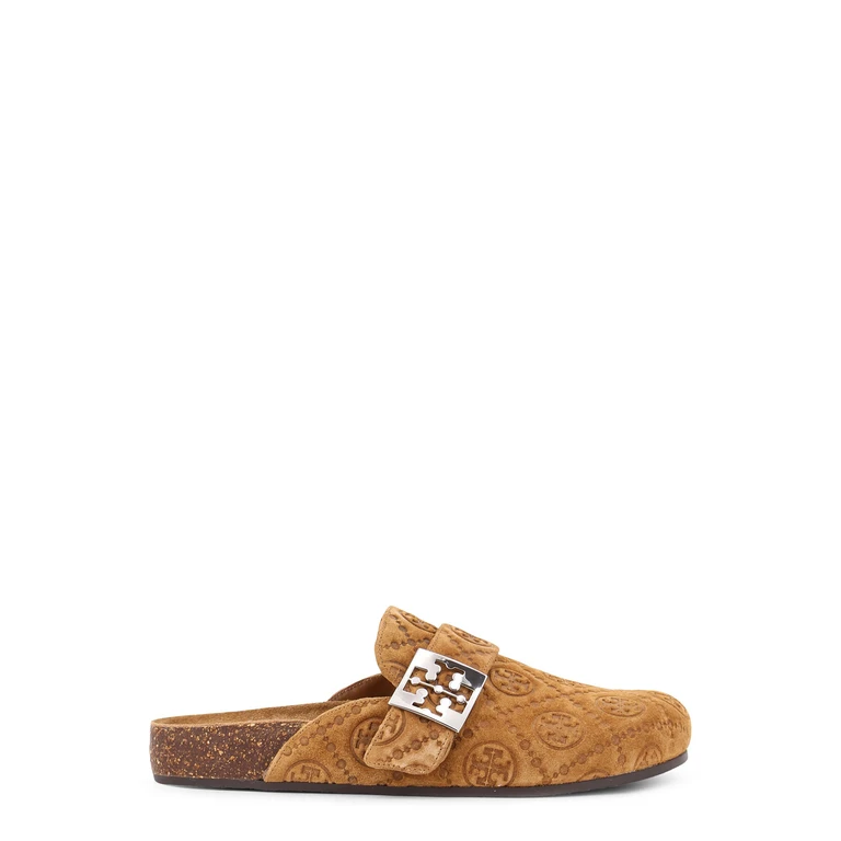 Tory Burch Sandals Golden Brown/silver Suede - Women