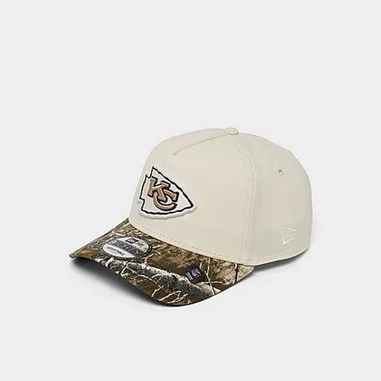 New Era Kansas City Chiefs NFL Camo 9FORTY A-Frame Snapback Hat in Chrome/Camo