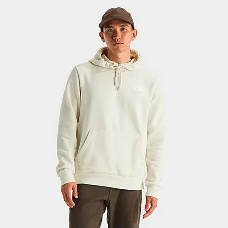 The North Face Men's Evolution Box Camo Fill Pullover Hoodie in White Dune Size: XS