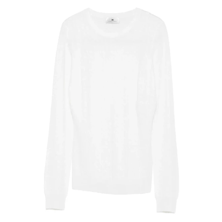 Elisabetta Franchi Pull Col Rond - Blanc
