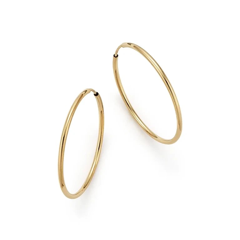 14K Gold Endless Hoop Earrings