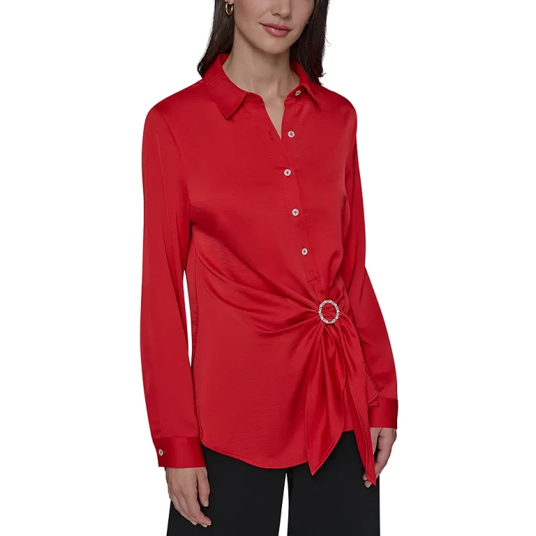 Karl Lagerfeld Paris Ring Tie Front Blouse