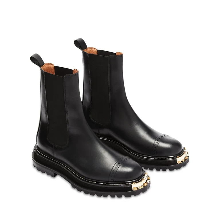 Sandro Women's Liam Black Cap Toe Stretch Booties