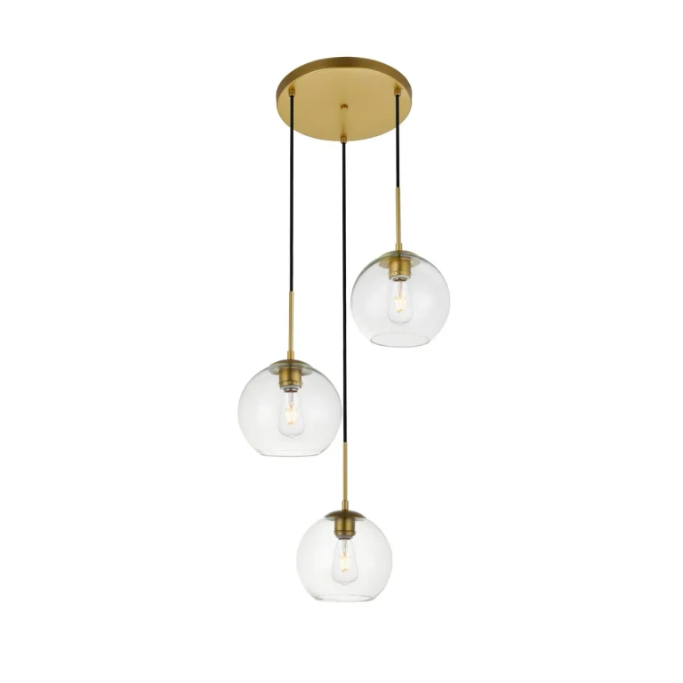 Brass Three Light Pendant from the BAXTER Collection