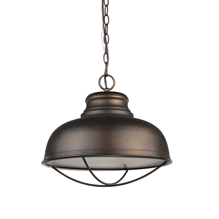 Oil Rubbed Bronze One Light Pendant from the Ansen Collection