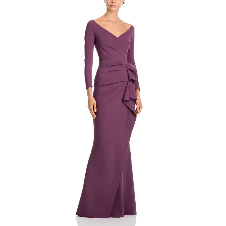 Chiara Boni La Petite Robe Silveria Side Ruffle Gown