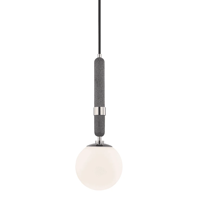 Polished Nickel One Light Pendant from the Brielle Collection
