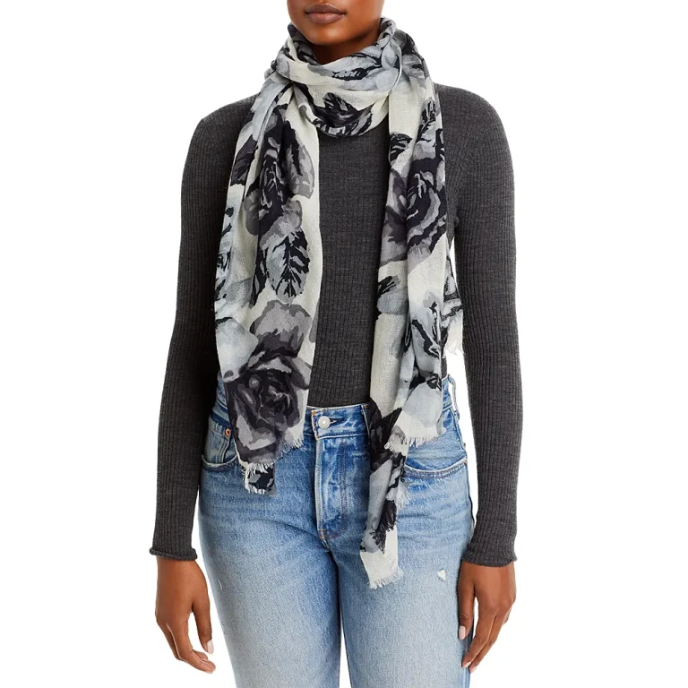 Bloomingdale's Floral Print Wool Scarf - Exclusive