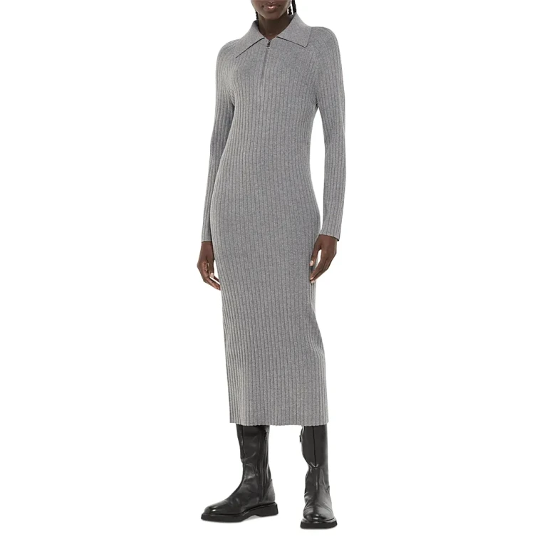 Whistles Bonnie Quarter Zip Sweater Dress