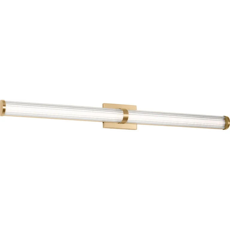 Satin Brass Satin Brass LED Bathroom Vanity Light from the Syden Collection