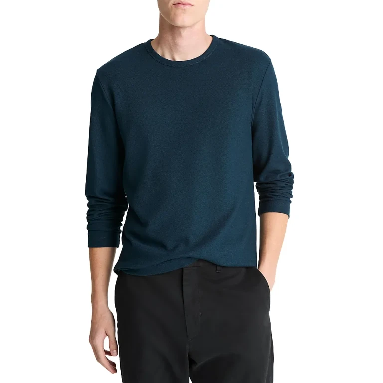 Vince Pima Pique Long Sleeve Tee