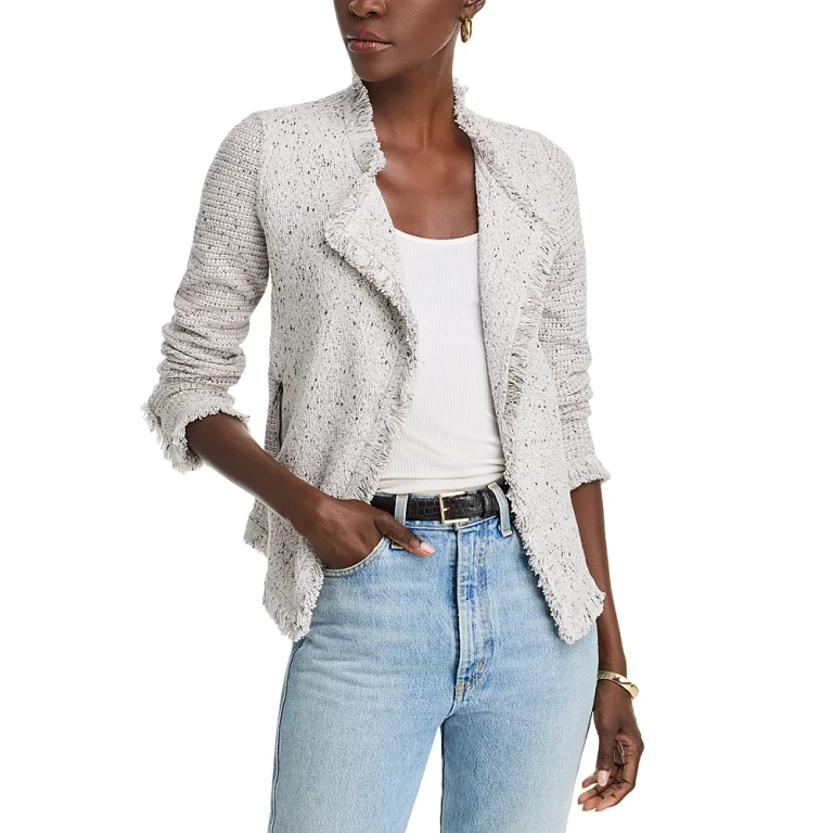 Nic+Zoe Fringe Mix Knit Jacket