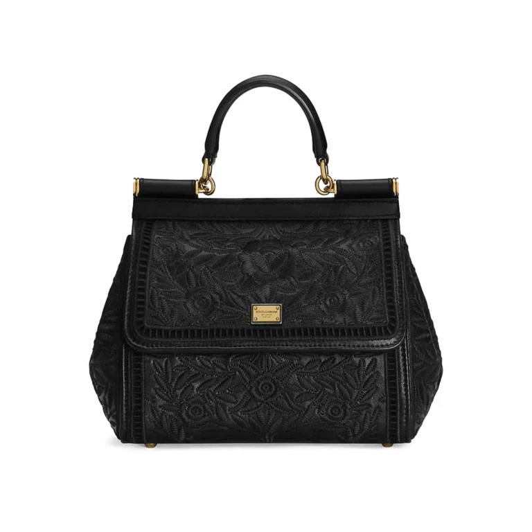 Dolce & Gabbana Black Leather Medium Sicily Handbag