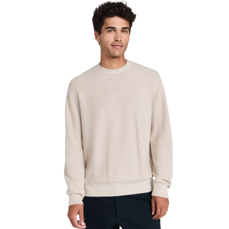 Vince Geo Jacquard Crew Sweater Whitecap/Classic Cream XL