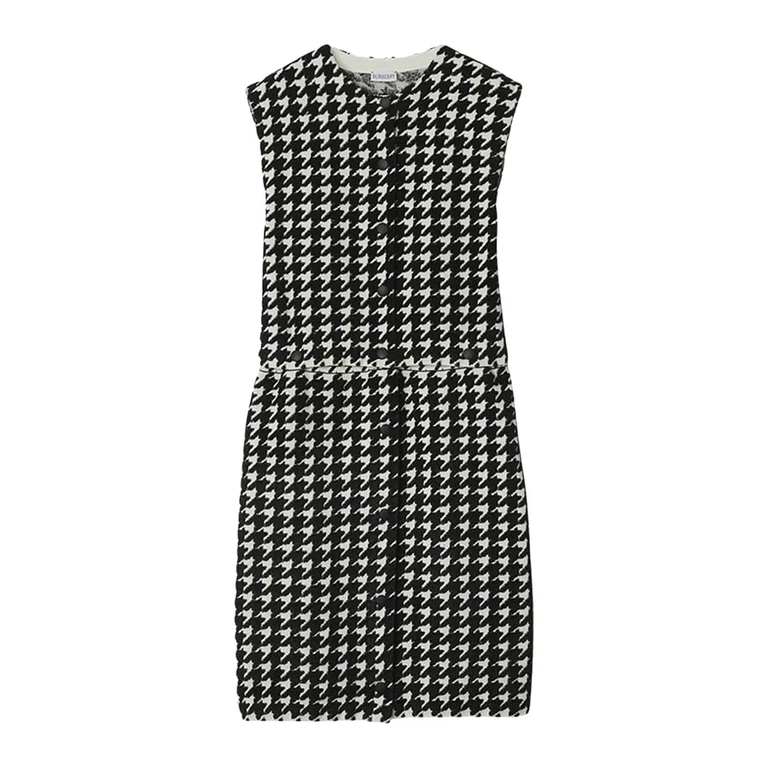 Burberry Womens Houndstooth Nylon Blend Dress