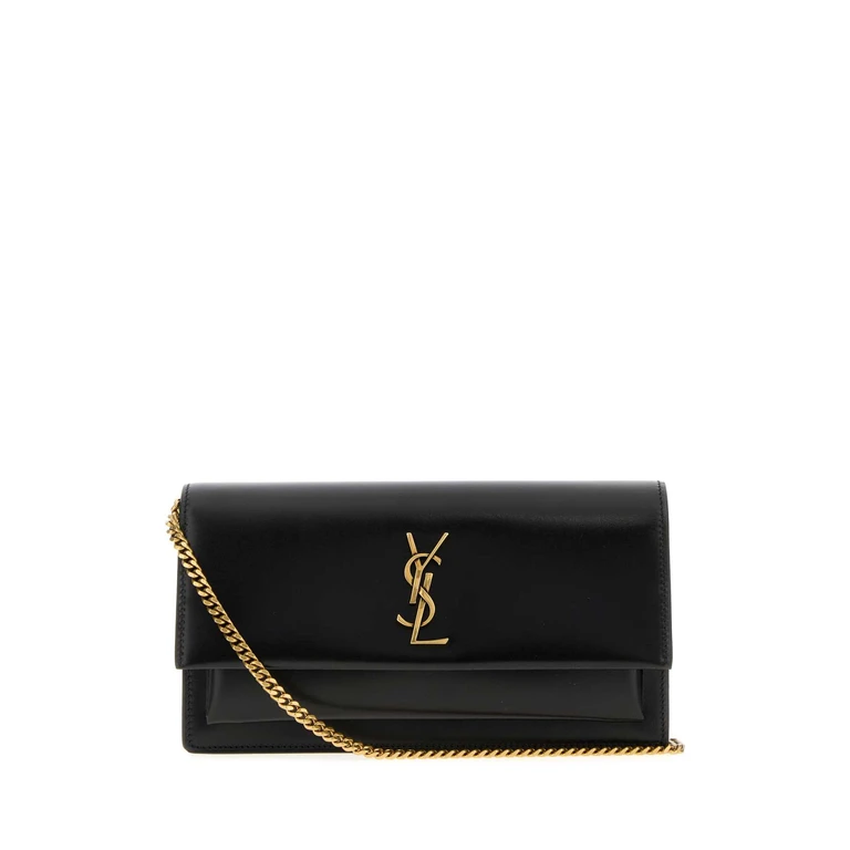 Black Leather Sunset Clutch Nero - Women