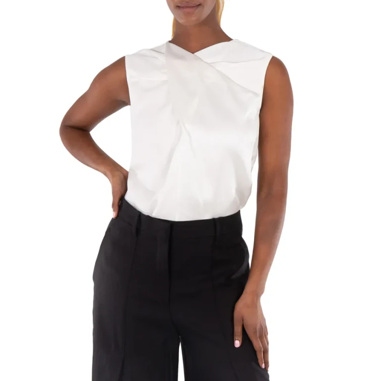 Burberry Draped Satin-back Crepe Top