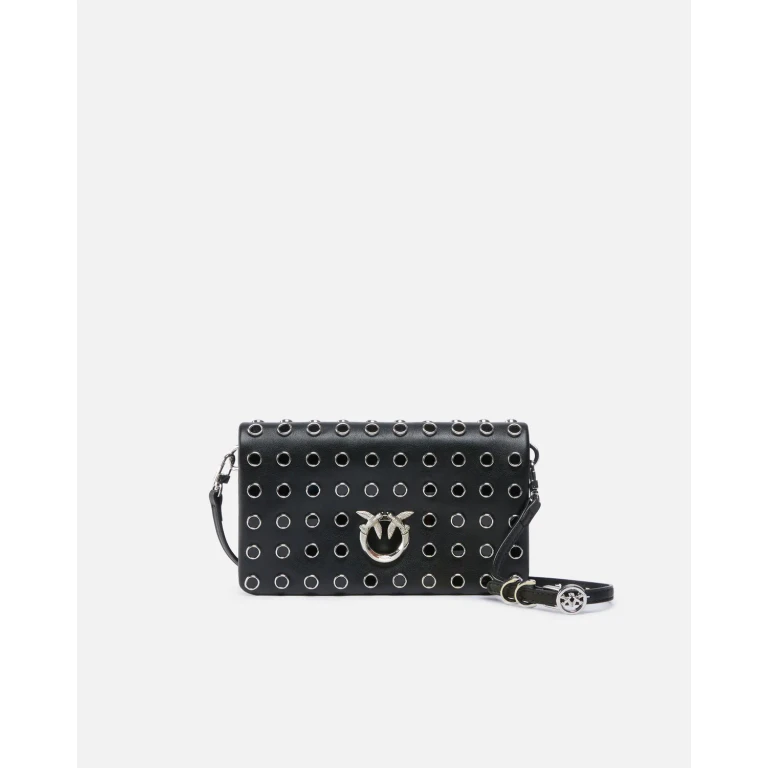 Pinko - Petite pochette à bandoulière Love Bag Click Soft Horizontal Mini en cuir clouté