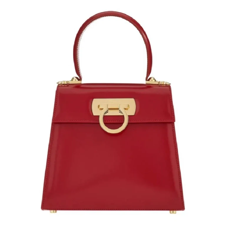Ferragamo Small Iconic Top Handle Bag - Red