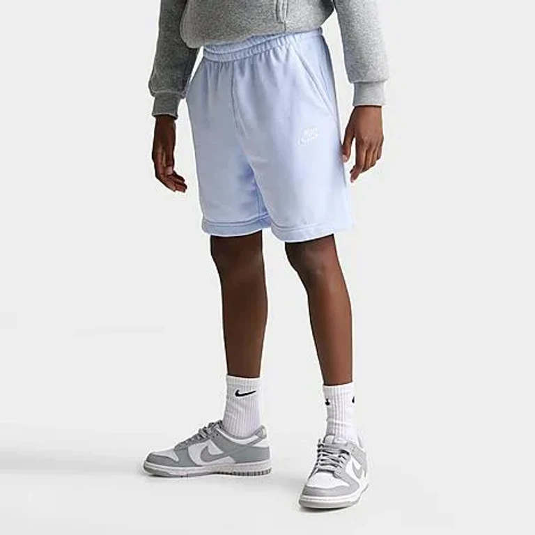 Nike Big Kids Club French Terry Club Fleece Shorts in Hydrogen Blue Size: Small