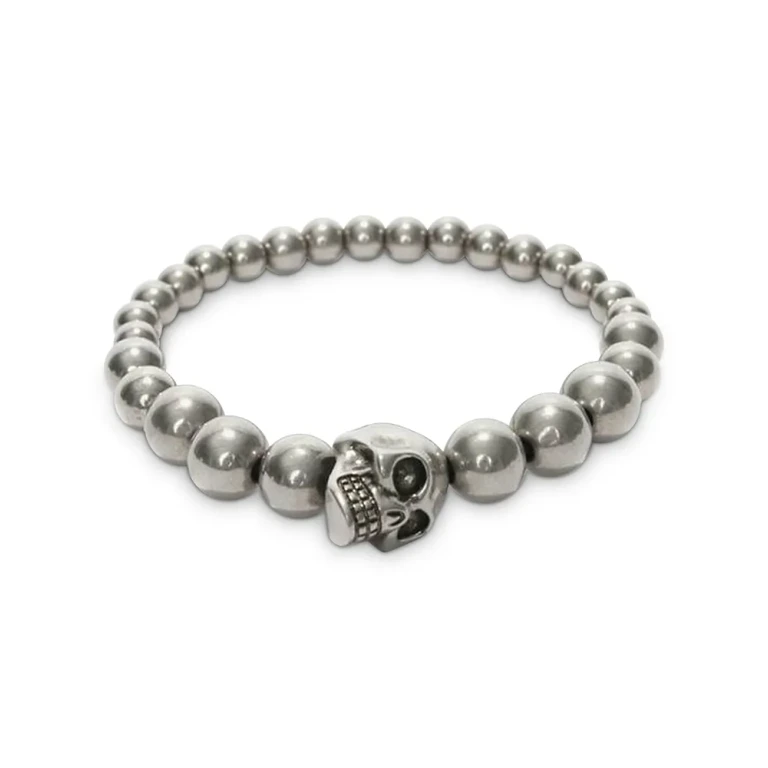 Alexander McQUEEN Skull & Bead Stretch Bracelet