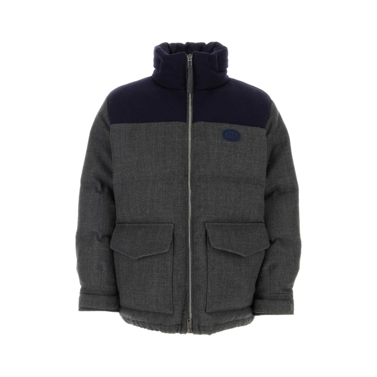 Gucci Dark Grey Wool Blend Down Jacket
