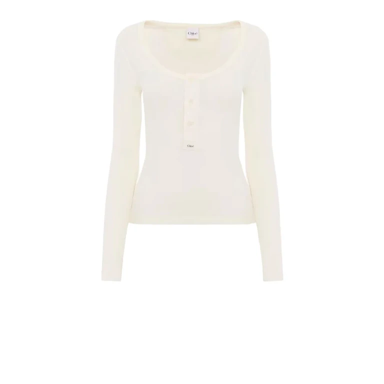 Chloé Cotton Jersey Henley Shirt