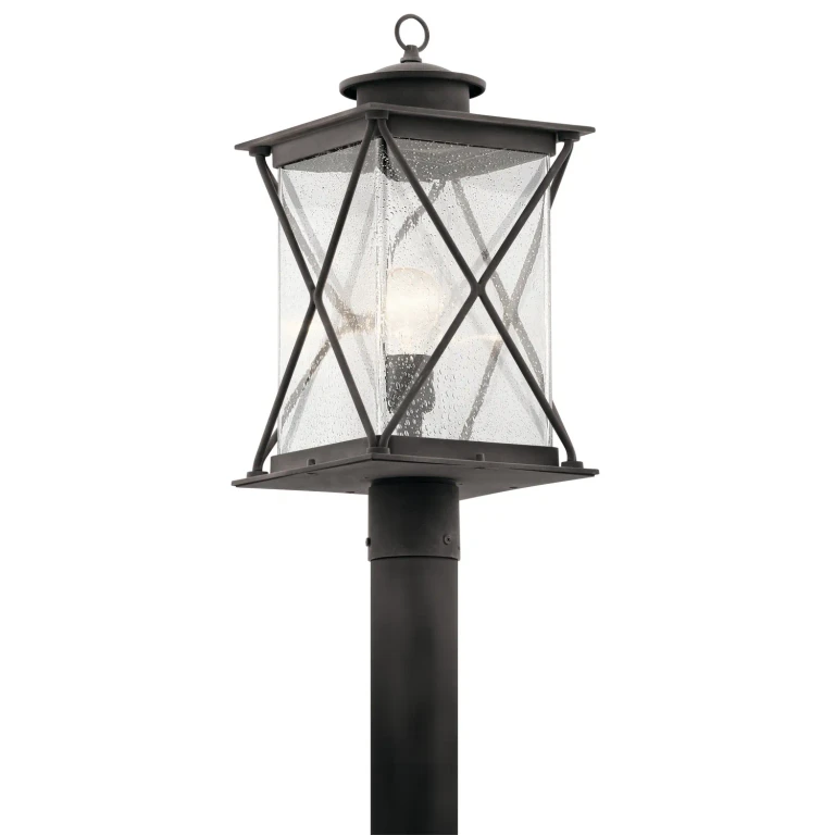 Argyle 1-Light Outdoor Post Lantern in Weathered Zinc