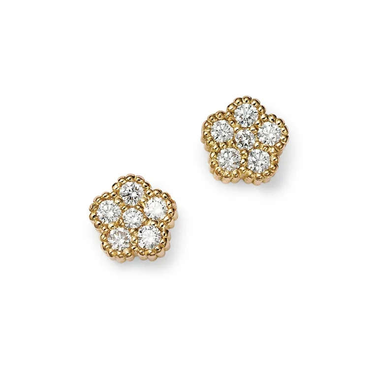Roberto Coin 18K Yellow Gold Daisy Diamond Flower Stud Earrings - Exclusive