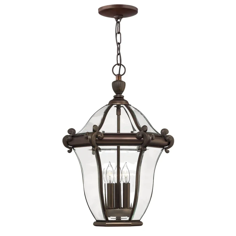 Copper Bronze LED Hanging Lantern from the San Clemente Collection