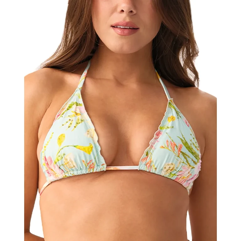 Pq Swim Embroidered Triangle Bikini Top