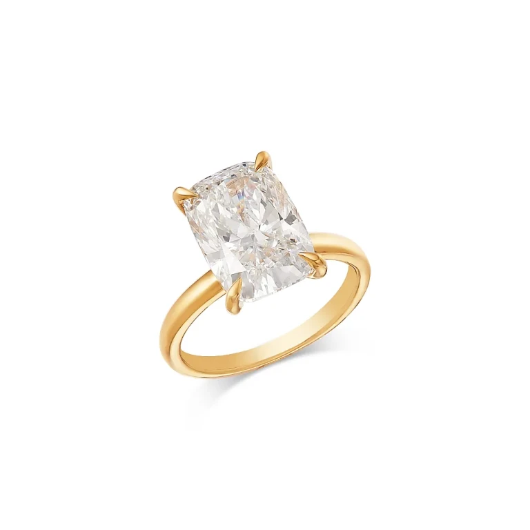 Luxe Collection Certified Lab Grown Diamond Elongated Cushion Cut Engagement Ring in 18K Yellow Gold, 5.0 tcw