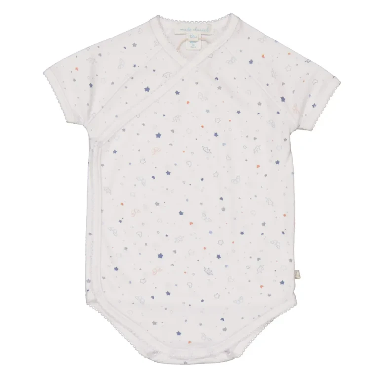 Marie Chantal Infant Star Crown Print Wrap Bodysuit