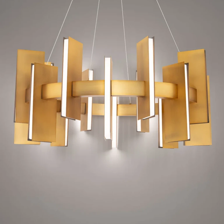Aged Brass LED Pendant from the Ronan Collection