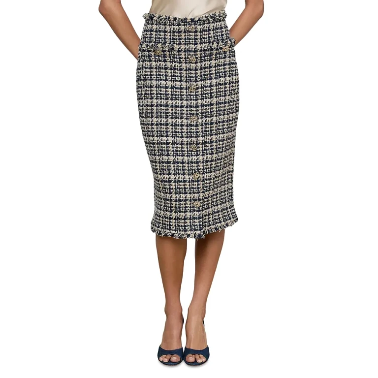 L'Agence Tai Button Front Midi Skirt