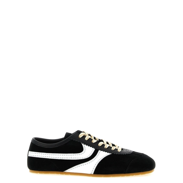 Dries Van Noten Suede sneakers White/black Calfskin Leather Cow - Men