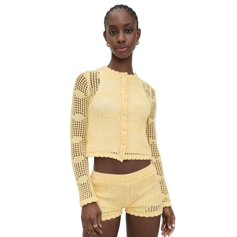 Bailey Rose Crochet Cardigan Buttermilk M