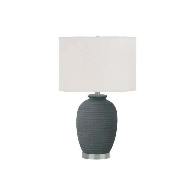 24 Inch Blue Ceramic Table Lamp