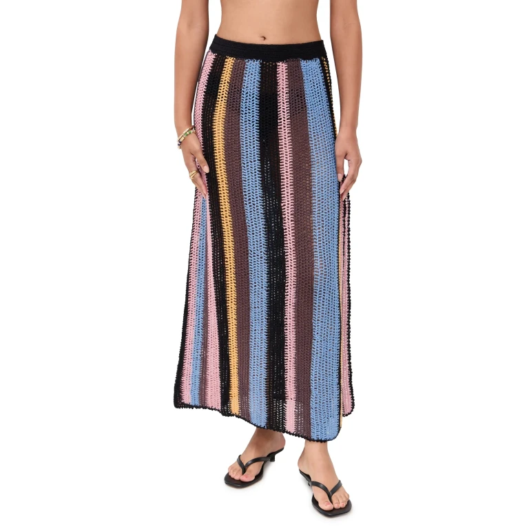 Agua Bendita Cyprus Crochet Maxi Skirt Multicolor M