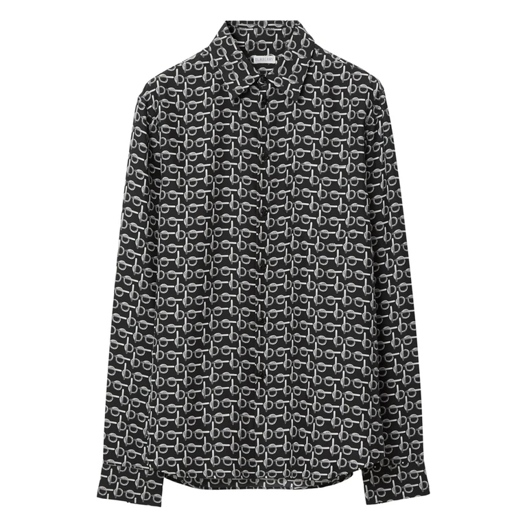 Burberry All-Over Graphic Print B-Line Silk Shirt