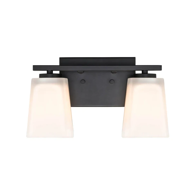 Millennium 2-Light Bathroom Vanity Light in Matte Black
