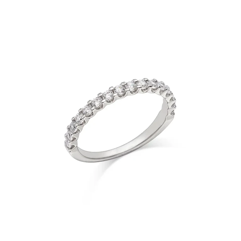 Certified Round-Cut Diamond Band in 14K White Gold, 0.50 ct. t.w.