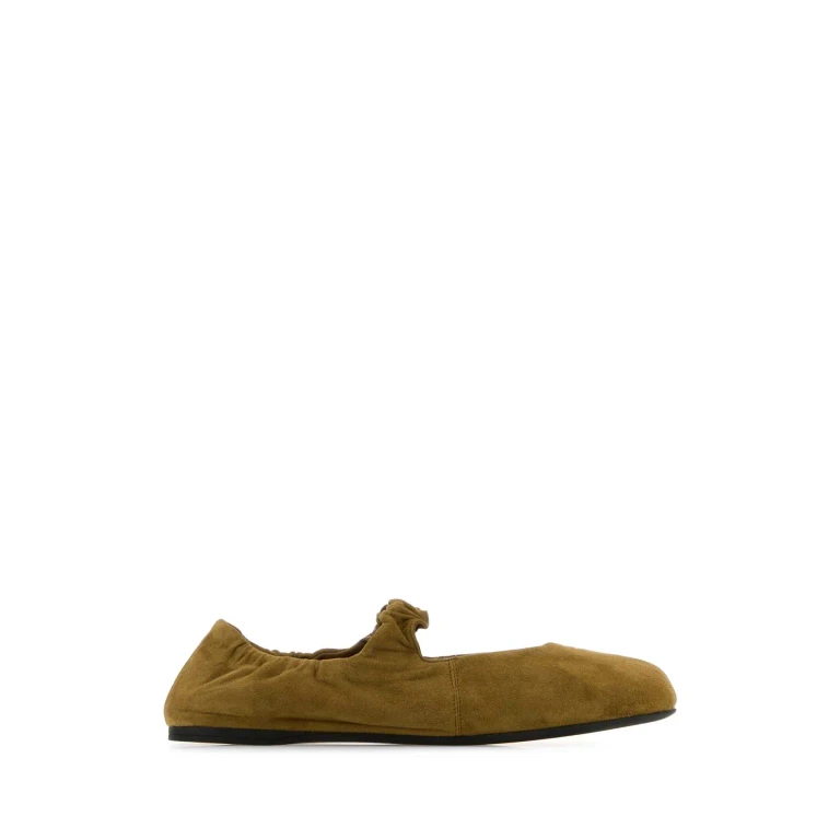 Miu Miu Mustard Suede Ballerinas